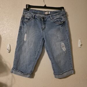 BONGO Light Blue Distressed Denim Women’s Shorts